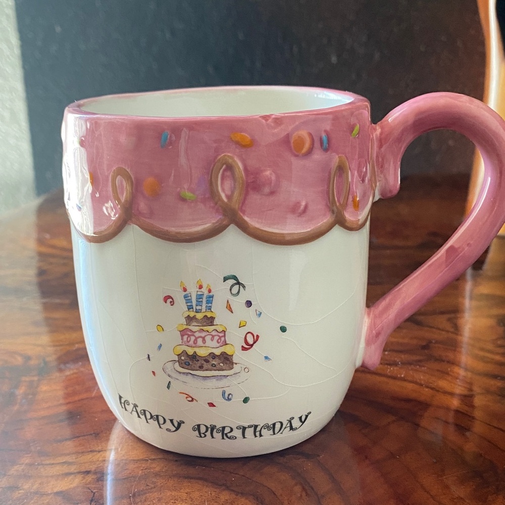 Pink and White Birthday Mug